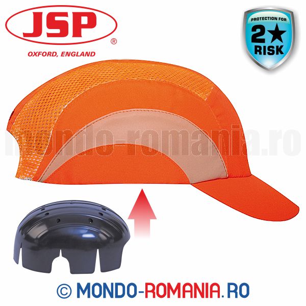 Sapca de protectie cu calota antisoc HARDCAP Hi-Vis orange